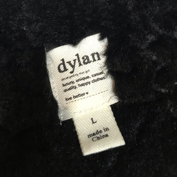 dylan | Black Hooded Velvet Vest Rose Detail Large - Picture 4 of 6